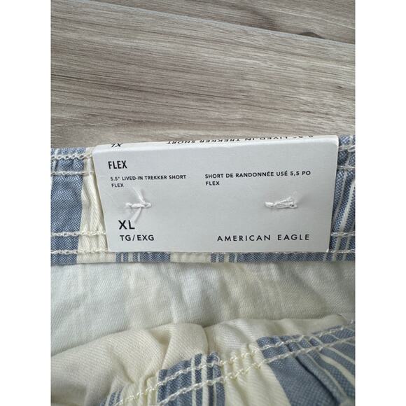 AE‎ 5.5” Lived-In Flex Trekker Short XL Blue White Striped - Picture 3 of 5